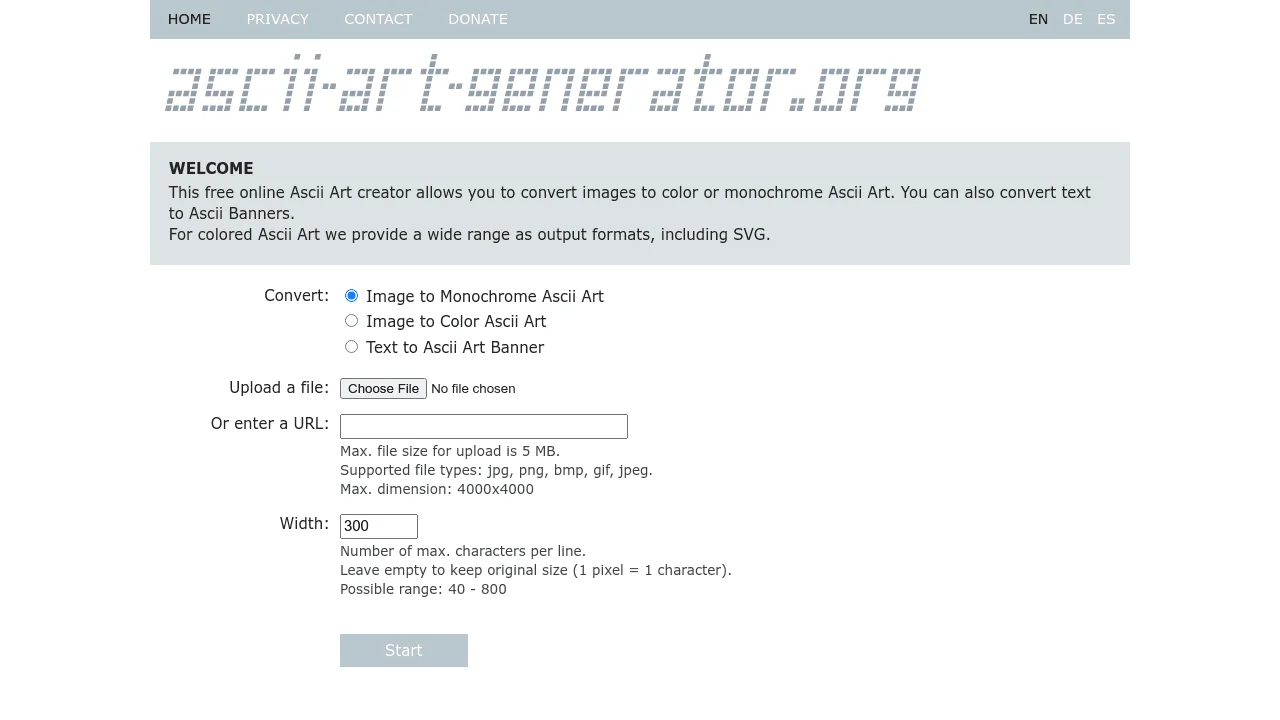 Screenshot 1 of ASCII Art Generator