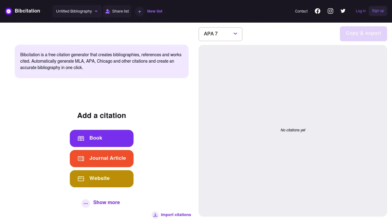 Screenshot 1 of BibCitation
