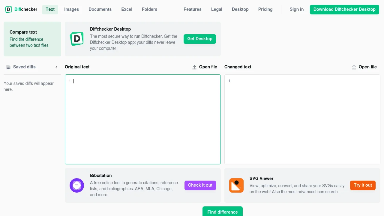 Screenshot 1 of Diffchecker