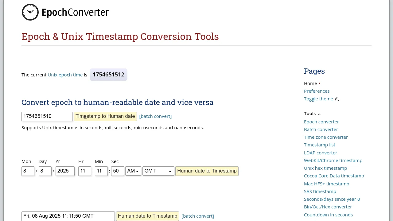 Screenshot 1 of Epoch Converter