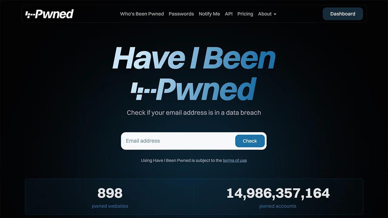 Screenshot 1 of Have I Been Pwned