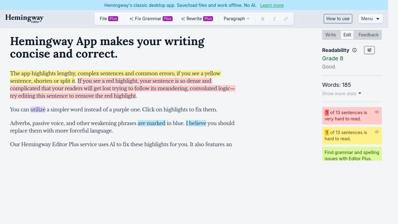Screenshot 1 of Hemingway Editor