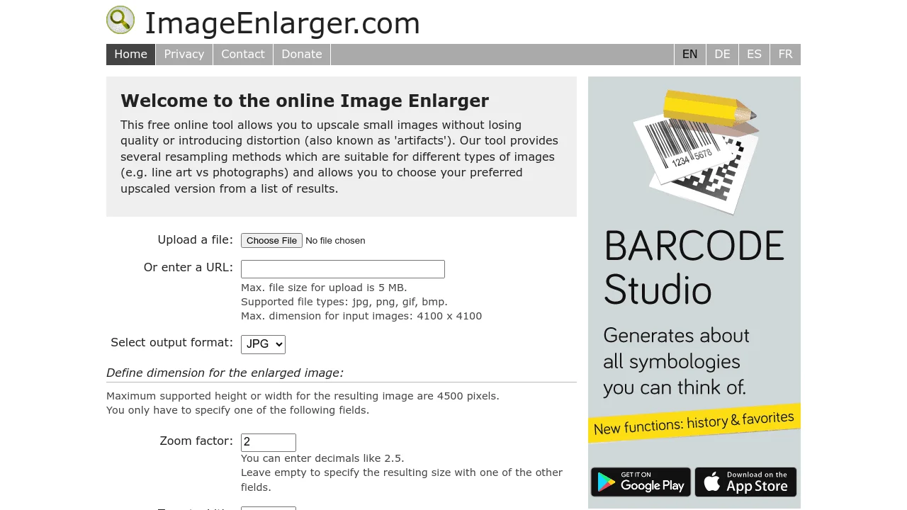 Screenshot 1 of Image Enlarger