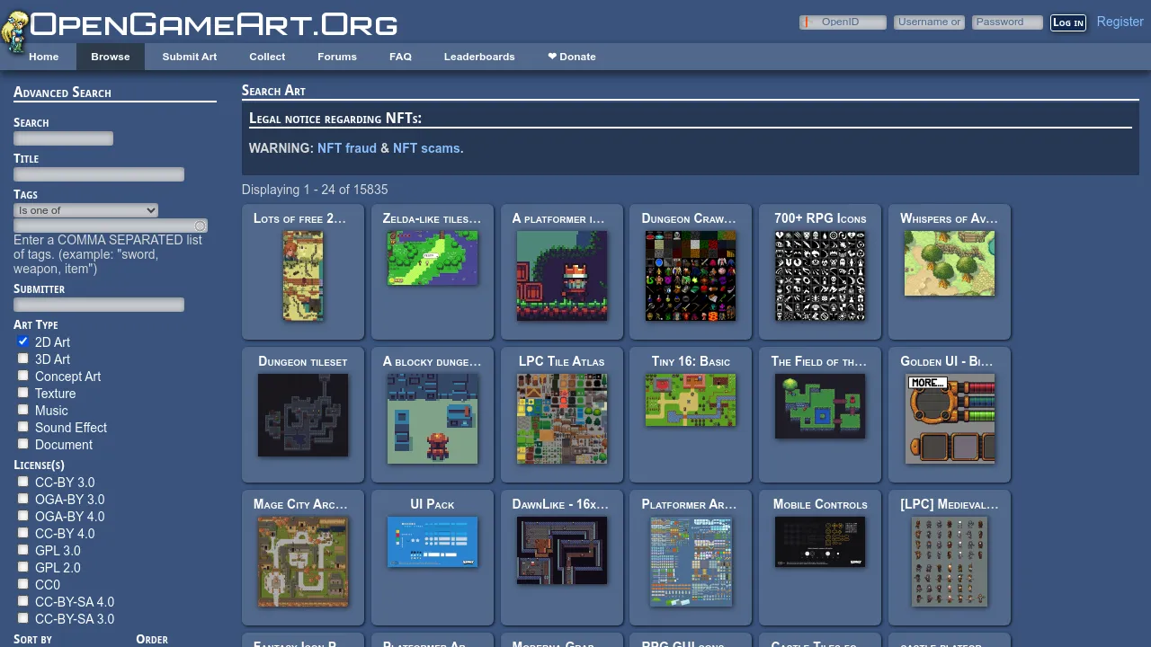 Screenshot 2 of OpenGameArt