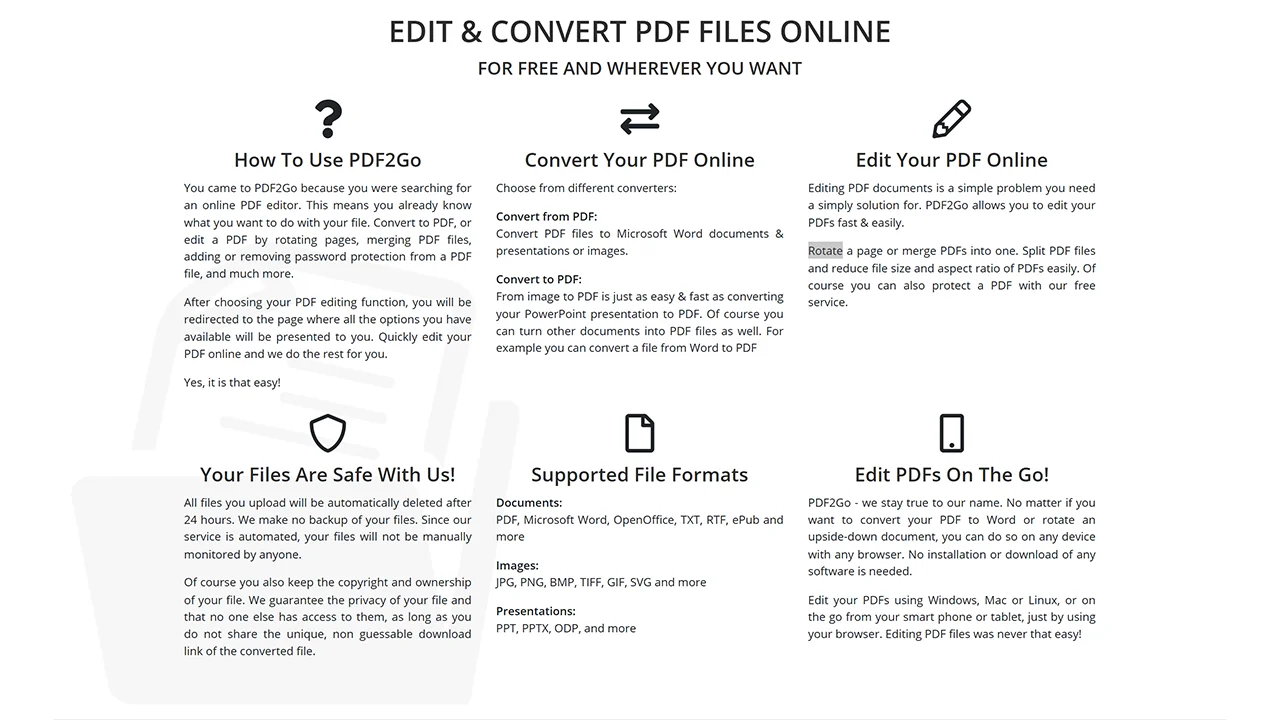 Screenshot 2 of PDF2Go