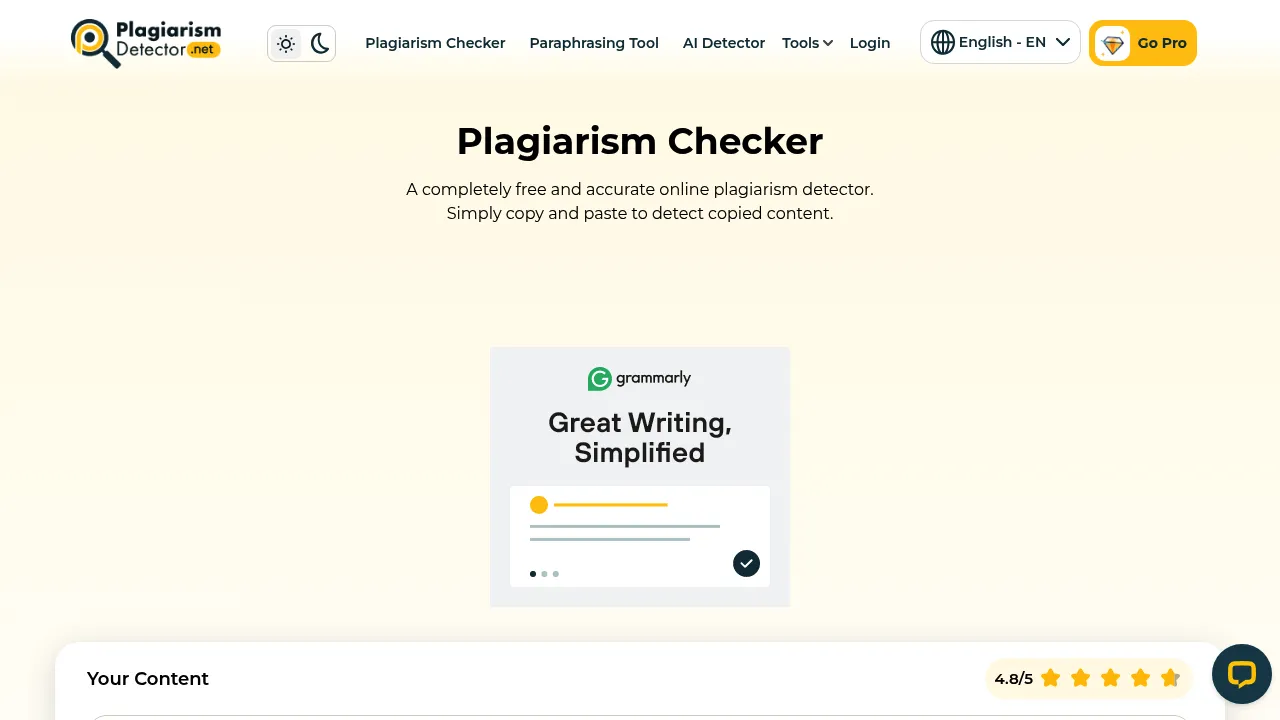 Screenshot 1 of Plagiarism Detector