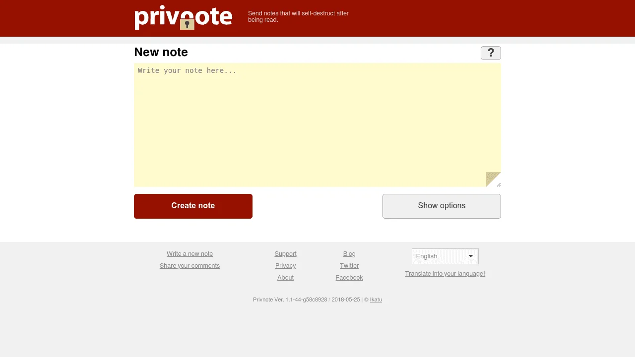 Screenshot 1 of Privnote