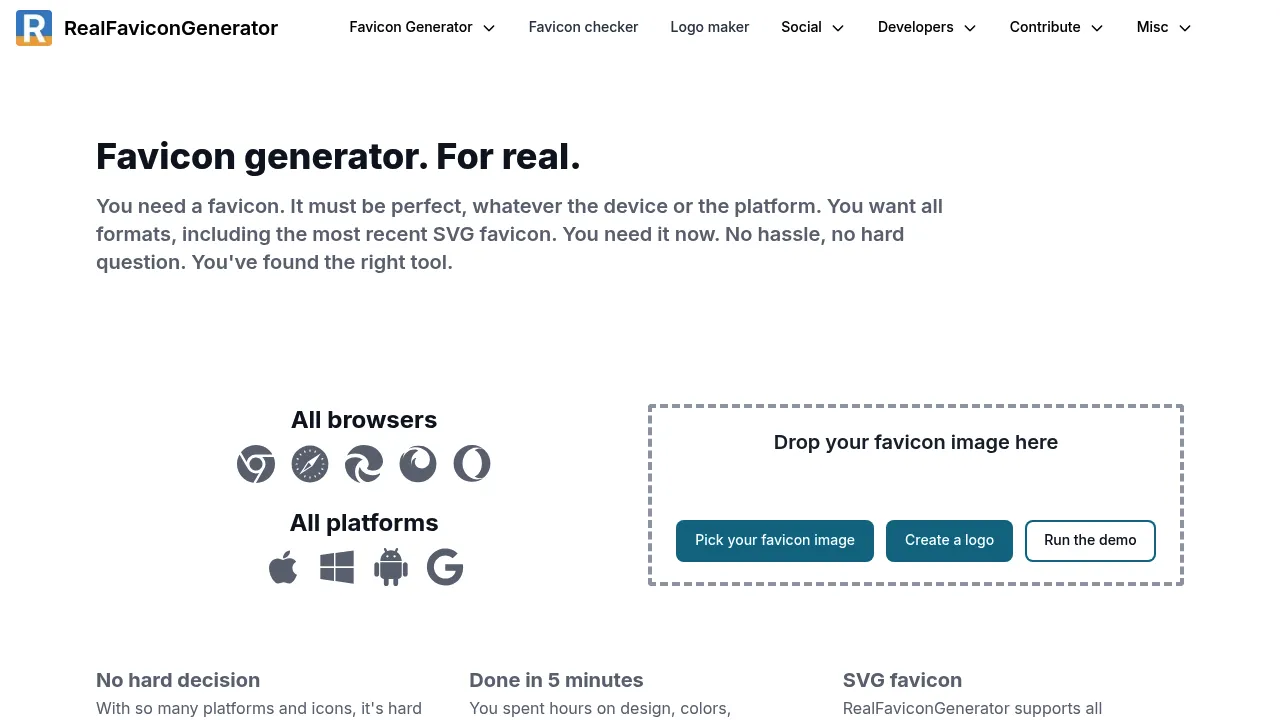Screenshot 1 of RealFaviconGenerator