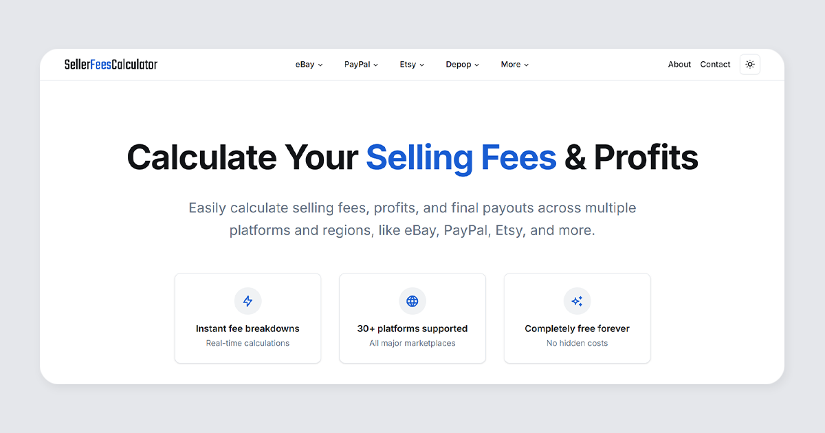 Screenshot 1 of SellerFeesCalculator