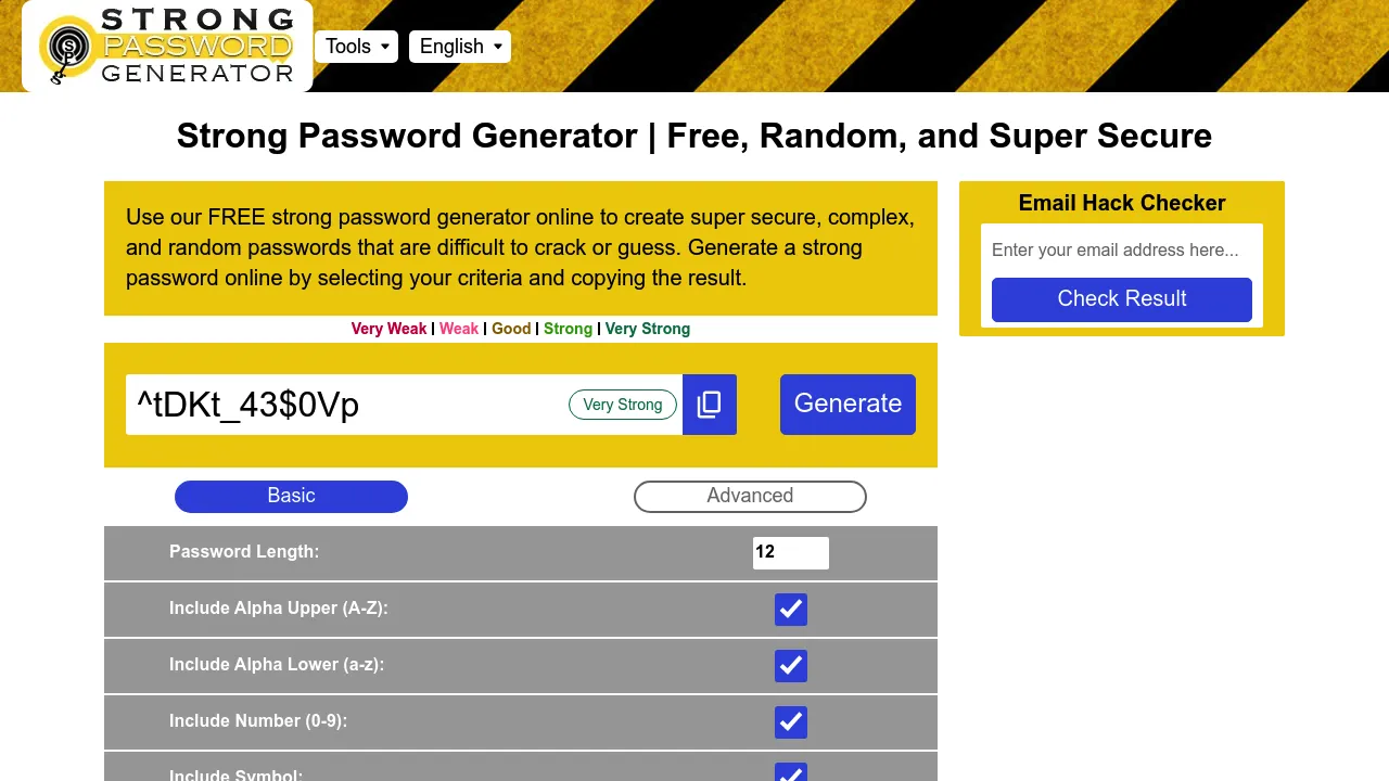 Screenshot 1 of Strong Password Generator