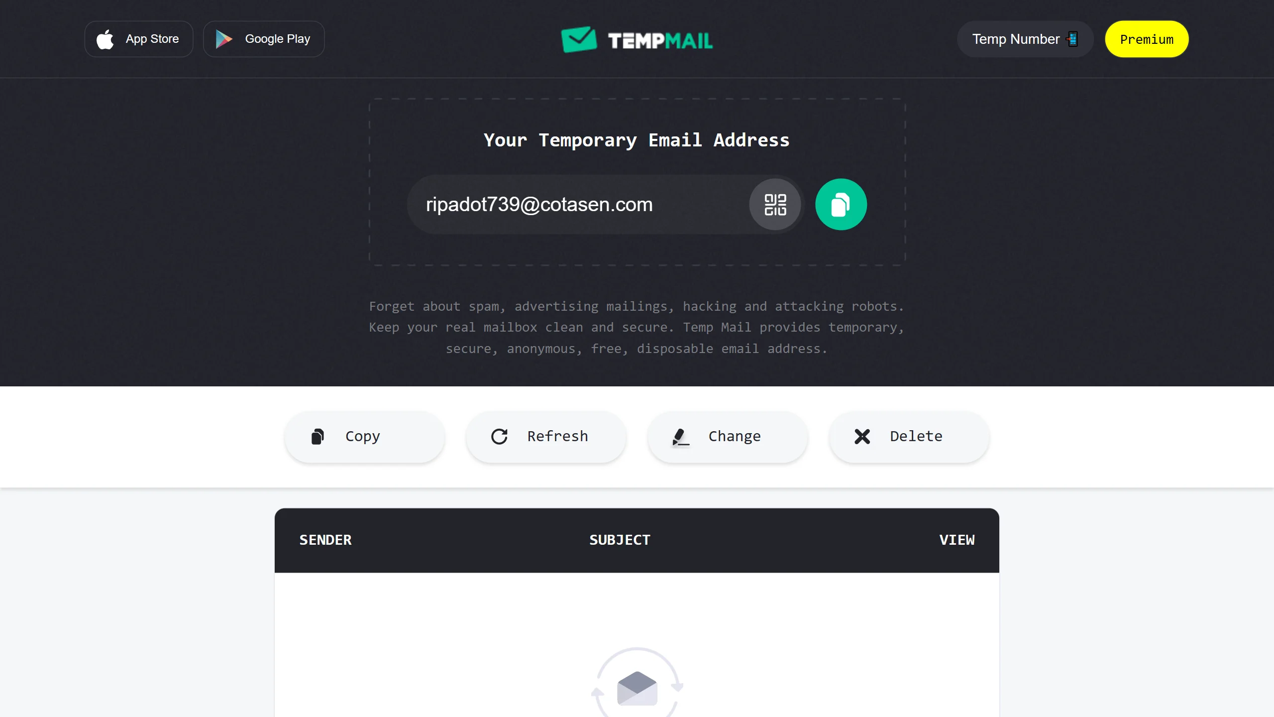 Screenshot 1 of Temp Mail