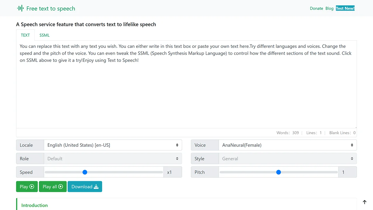 Screenshot 1 of Text to Speech