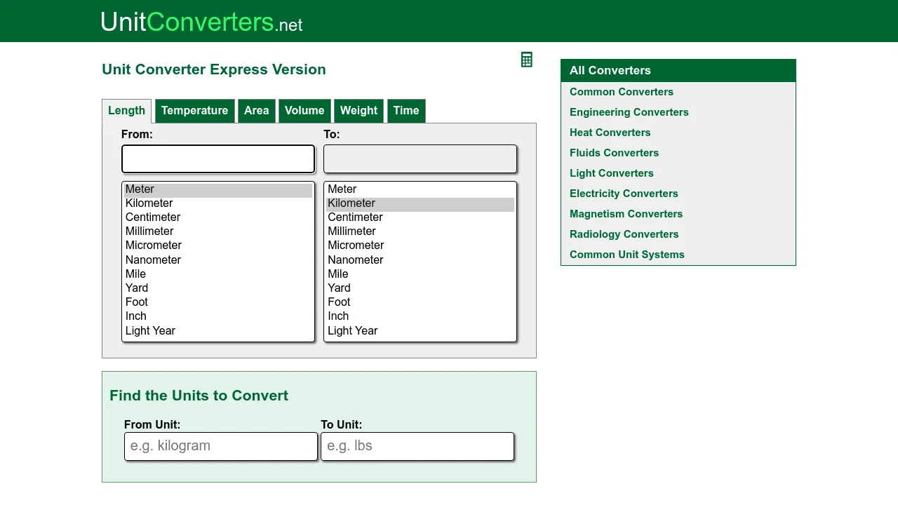 Screenshot 1 of UnitConverters