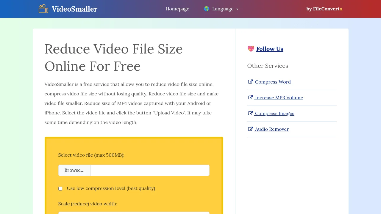 Screenshot 1 of VideoSmaller