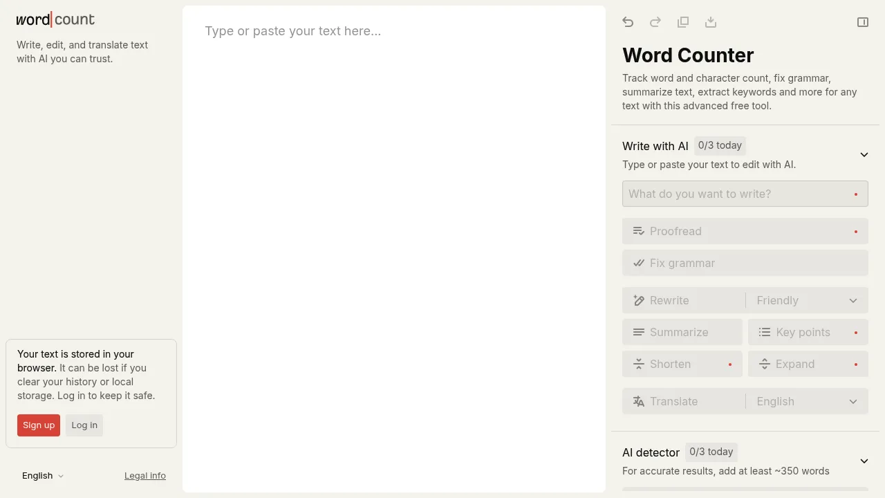 Screenshot 1 of Word Count