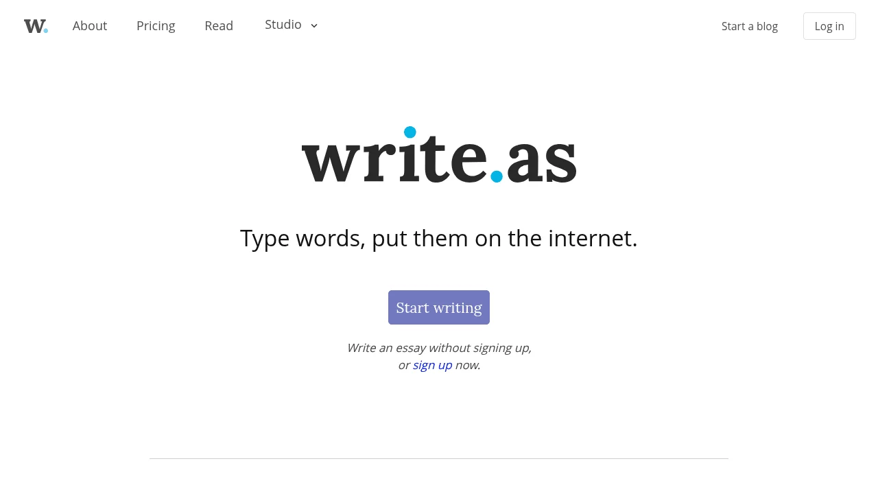 Screenshot 1 of Write.as